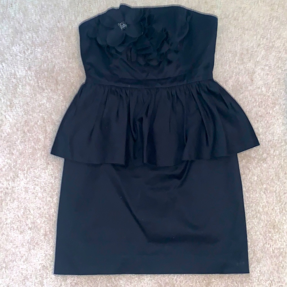 Lilly Pulitzer black formal flower embellished peplum dress, 4